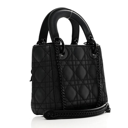 Christian Dior Ultra Matte Calfskin Cannage Mini Lady Dior Black 3 of 9