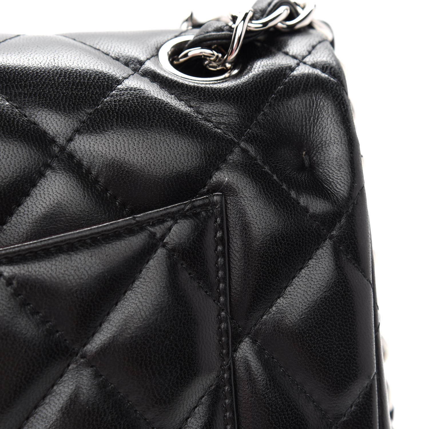 Chanel Lambskin Quilted Jumbo Double Flap Black 11 of 14