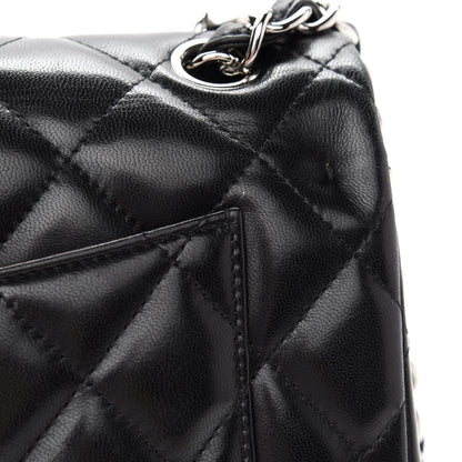Chanel Lambskin Quilted Jumbo Double Flap Black 11 of 14
