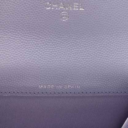 Chanel Caviar Quilted Flap Card Holder Wallet Light Purple 6 of 7