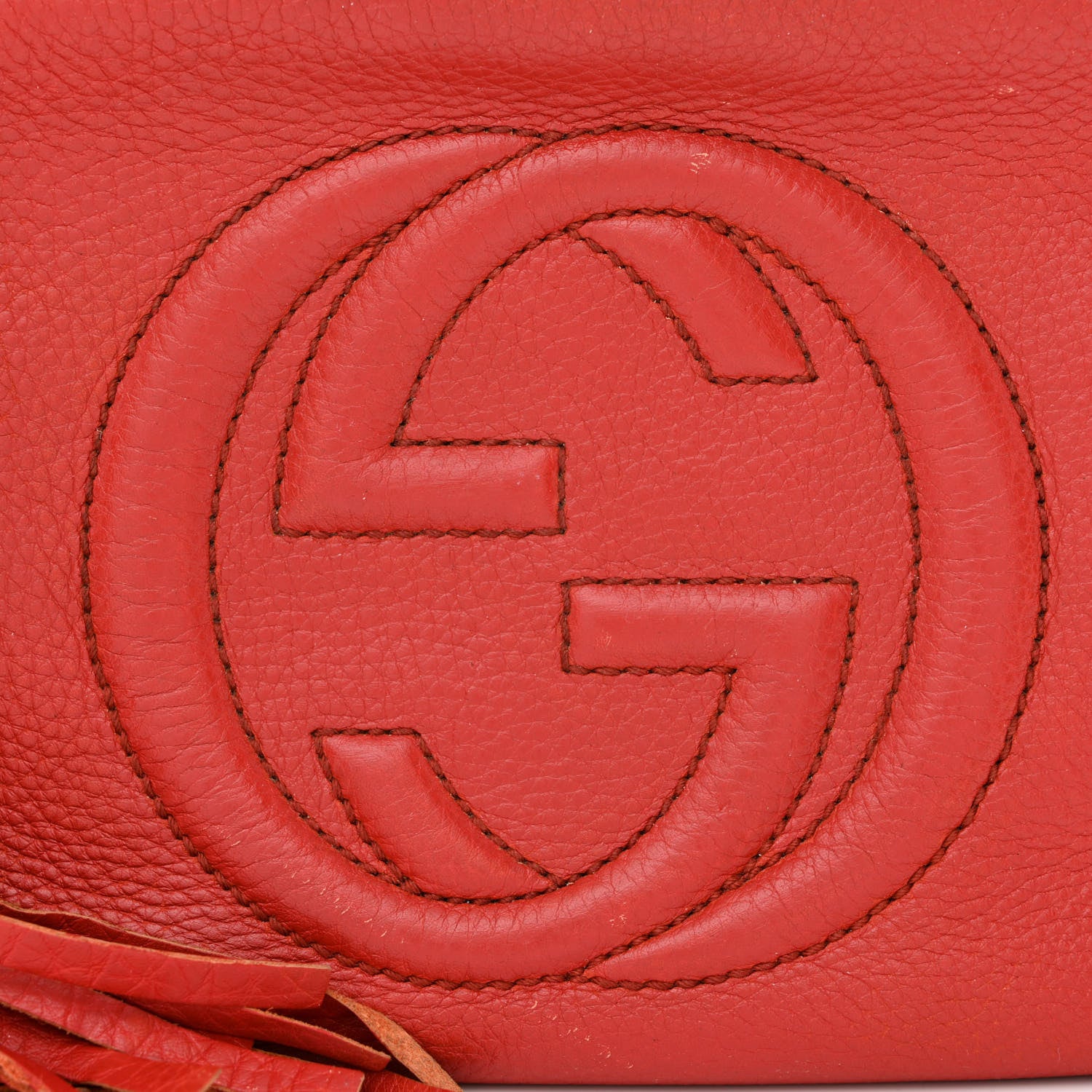 Gucci Pebbled Calfskin Small Soho Disco Bag Tabasco Red 10 of 18