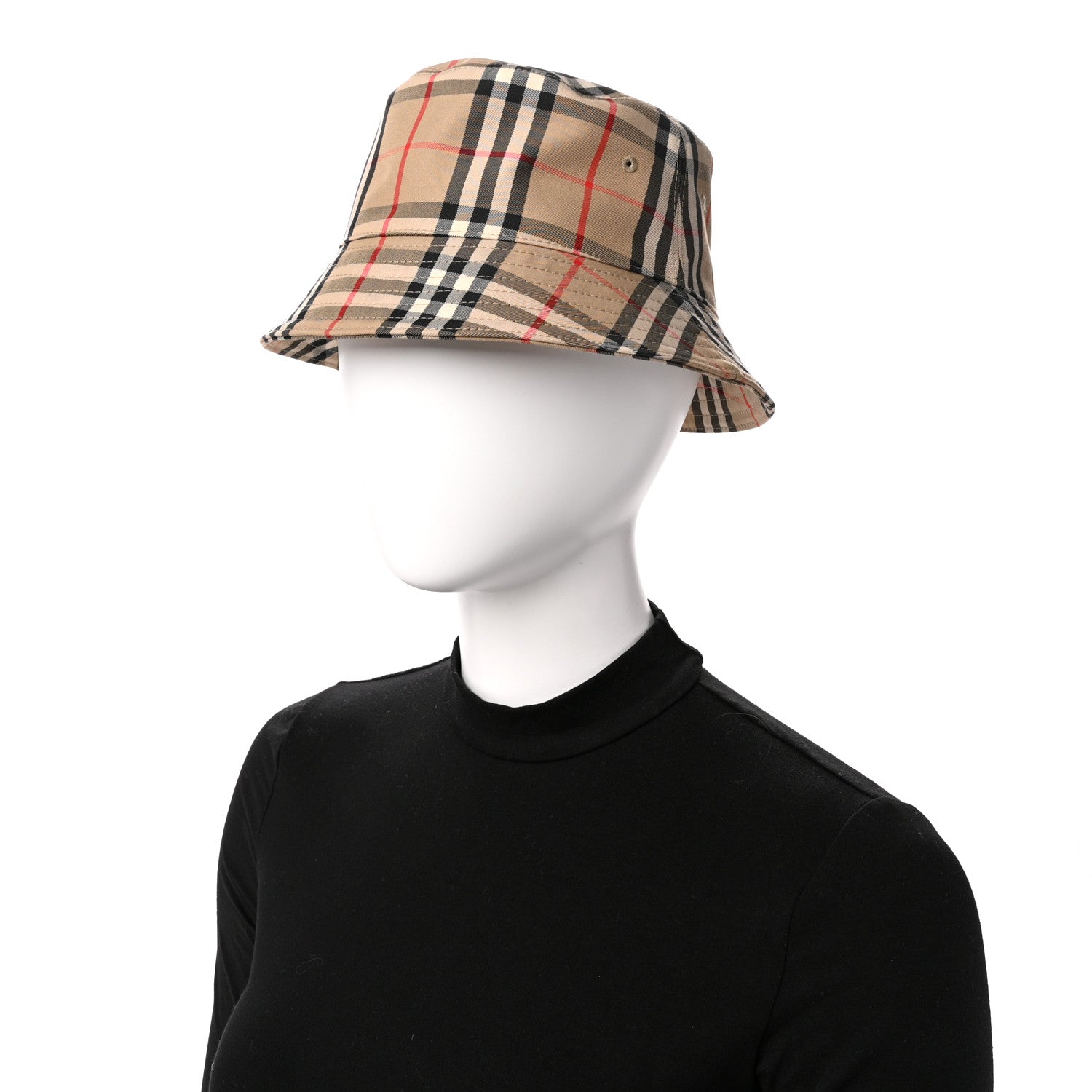 Burberry Technical Cotton Vintage Check Bucket Hat M Archive Beige 2 of 9