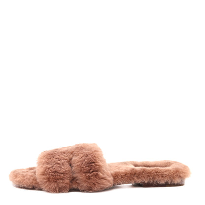 Hermes Woolskin Oran Sandals 40 Naturel 1 of 9