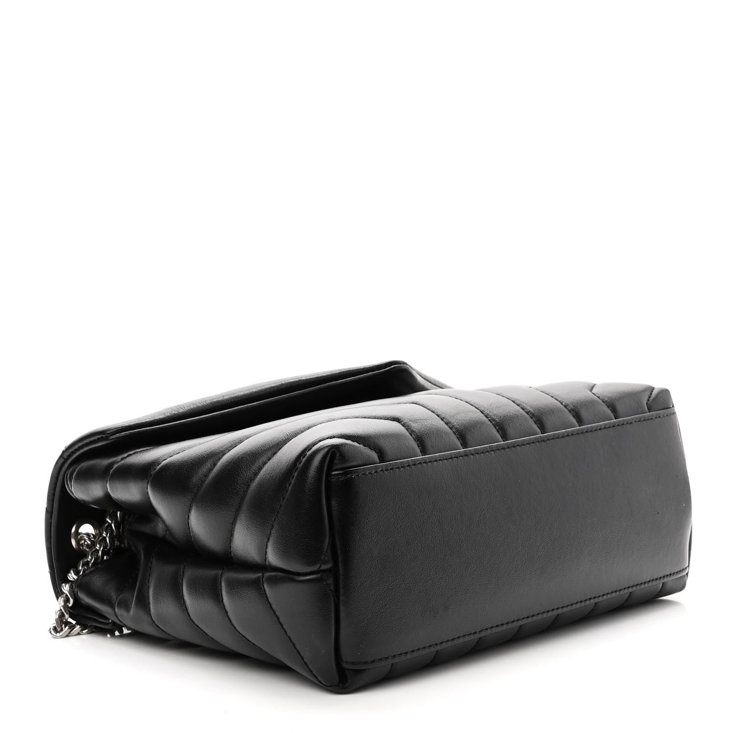 Saint Laurent Calfskin Y Quilted Monogram Small Loulou Chain Satchel Black 4 of 8