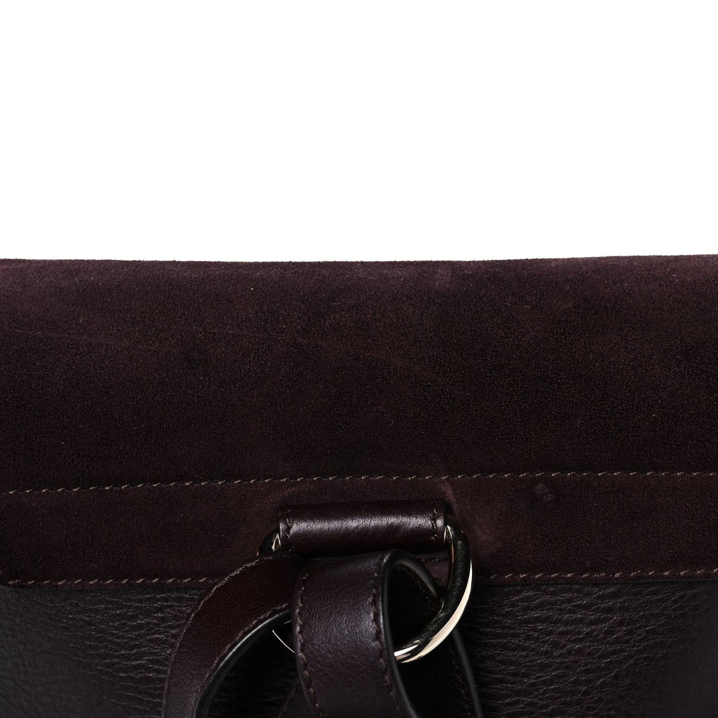 Suede Calfskin Small Faye Backpack Carbon Brown