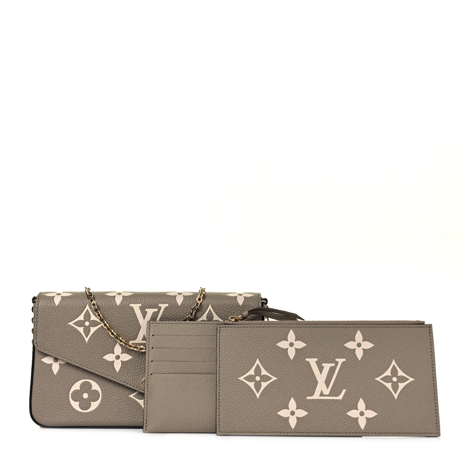 Louis Vuitton Empreinte Monogram Giant Felicie Pochette Tourterelle Creme 1 of 10