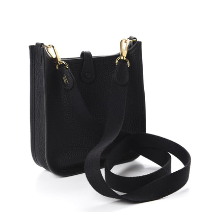 Hermes Taurillon Clemence Evelyne TPM Black 3 of 11