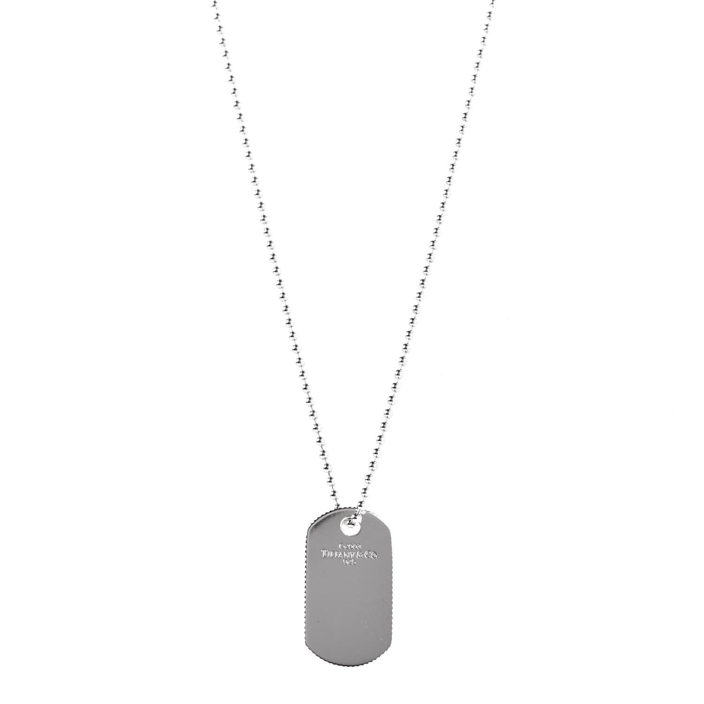Sterling Silver Coin Edge Dog Tag Necklace