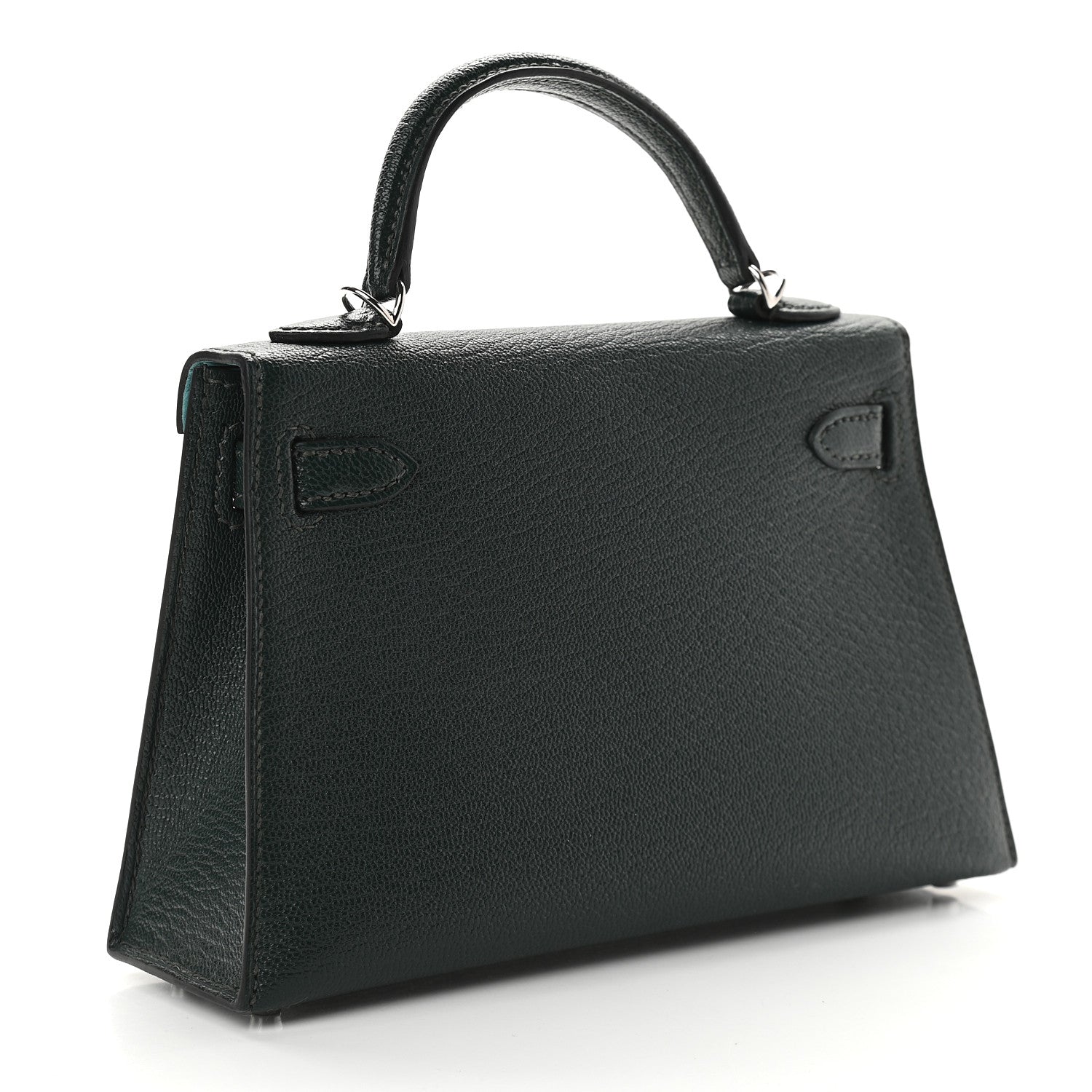 Hermes Chevre Mysore Verso Mini Kelly Sellier 20 Vert Titien Bleu Atoll 3 of 9
