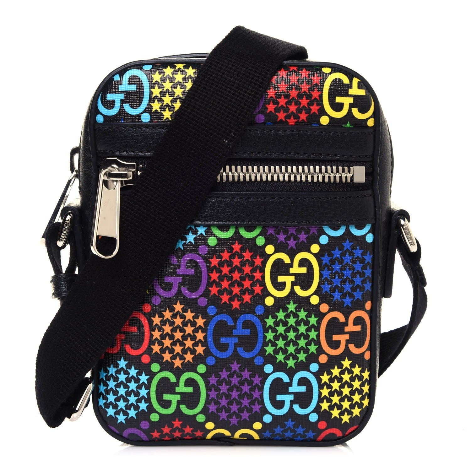 Gucci GG Supreme Monogram Psychedelic Messenger Bag Black 1 of 10