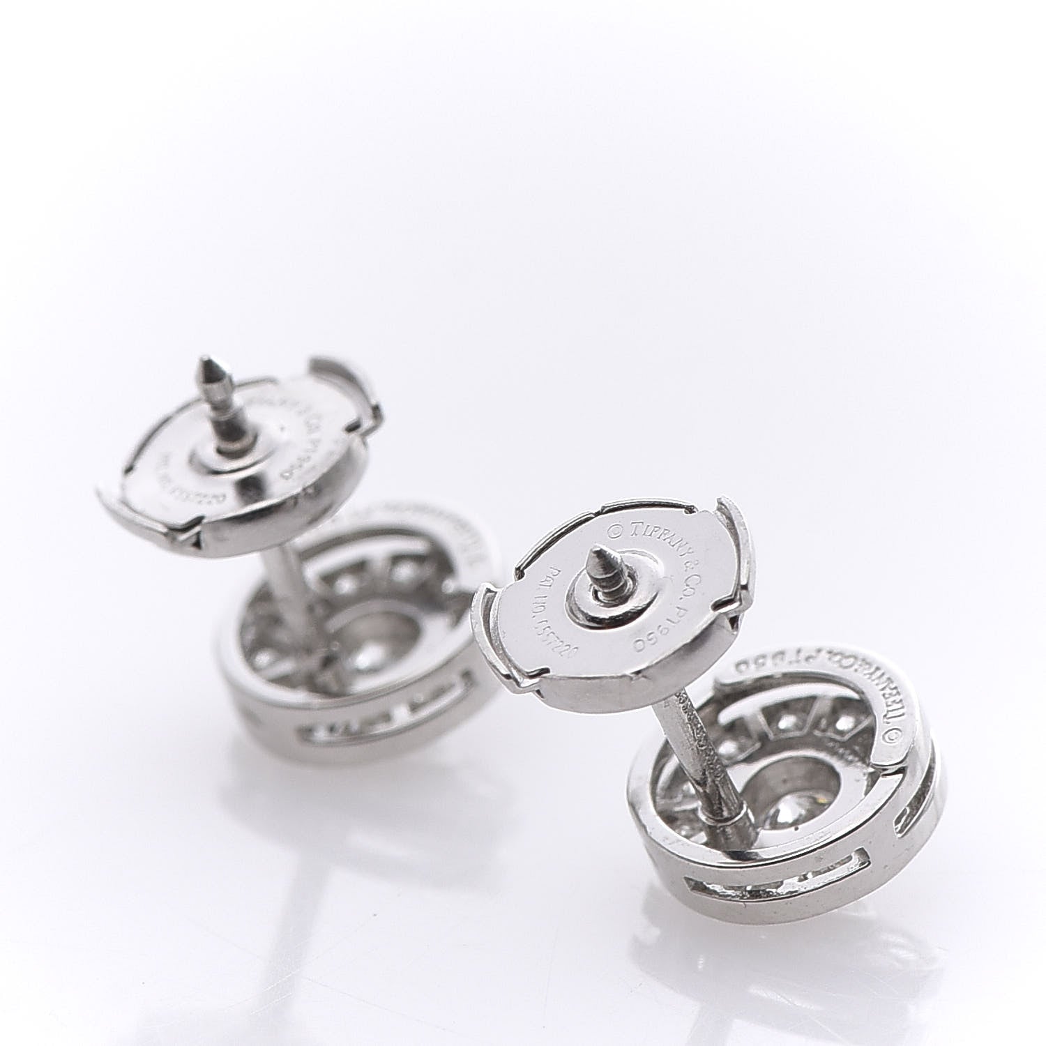 Tiffany Platinum Diamond .53ctw Large Circlet Earrings 3 of 5