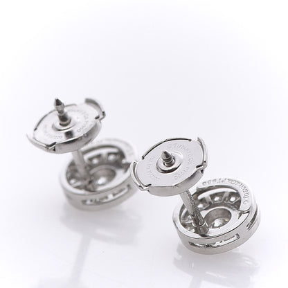 Tiffany Platinum Diamond .53ctw Large Circlet Earrings 3 of 5