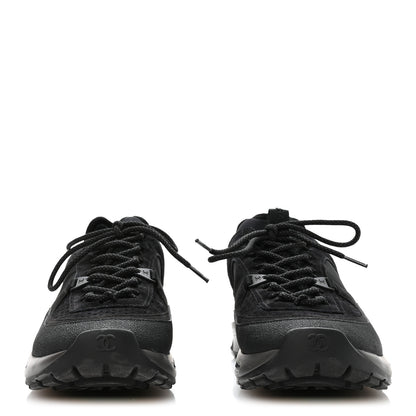 Chanel Suede Calfskin Mesh CC Sneakers 39 Black 3 of 7
