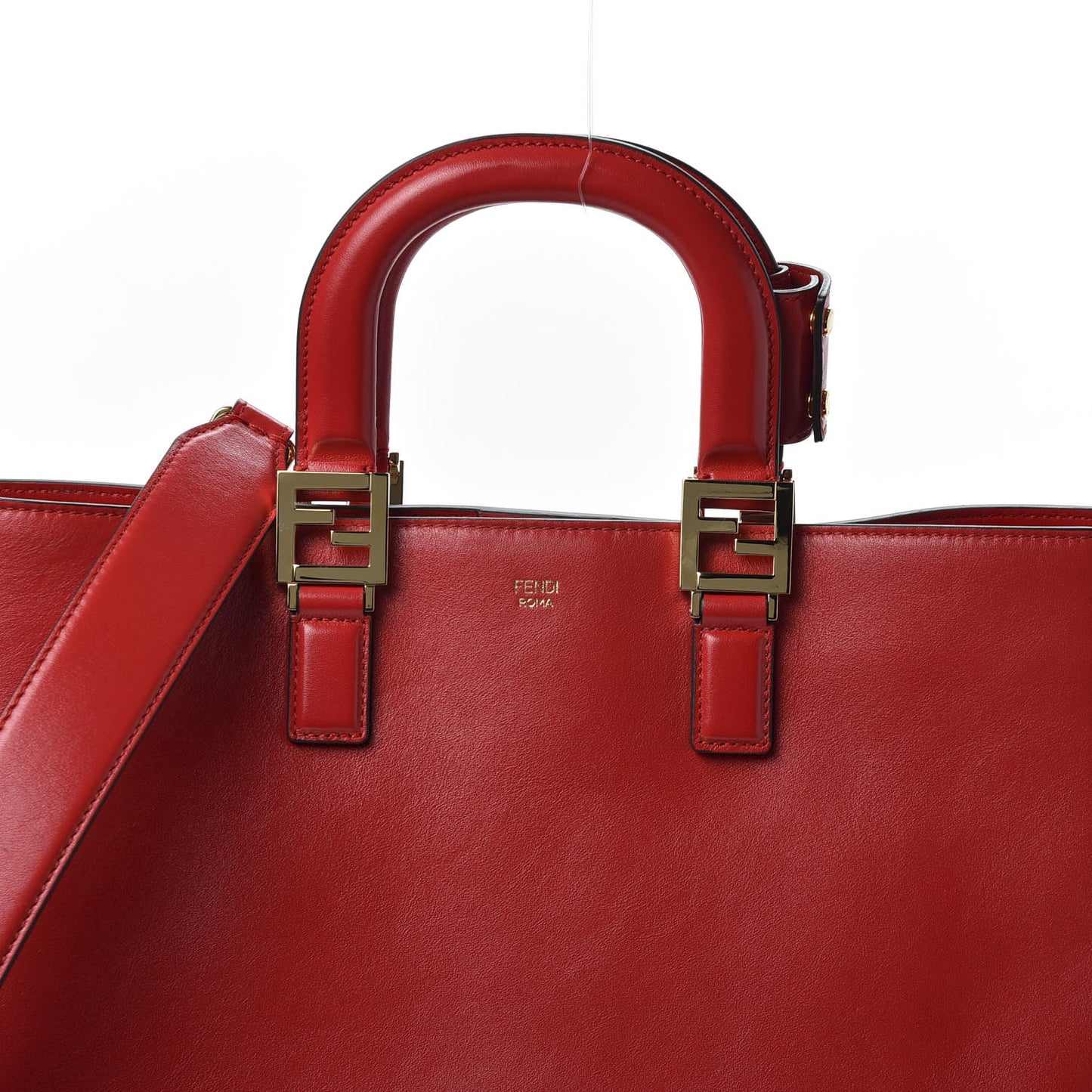 Vitello Glacier Medium FF Tote Rosso Cardinale