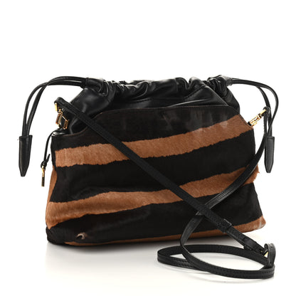 Burberry Calf Hair Striped Little Crush Dark Camel Black 3 of 9