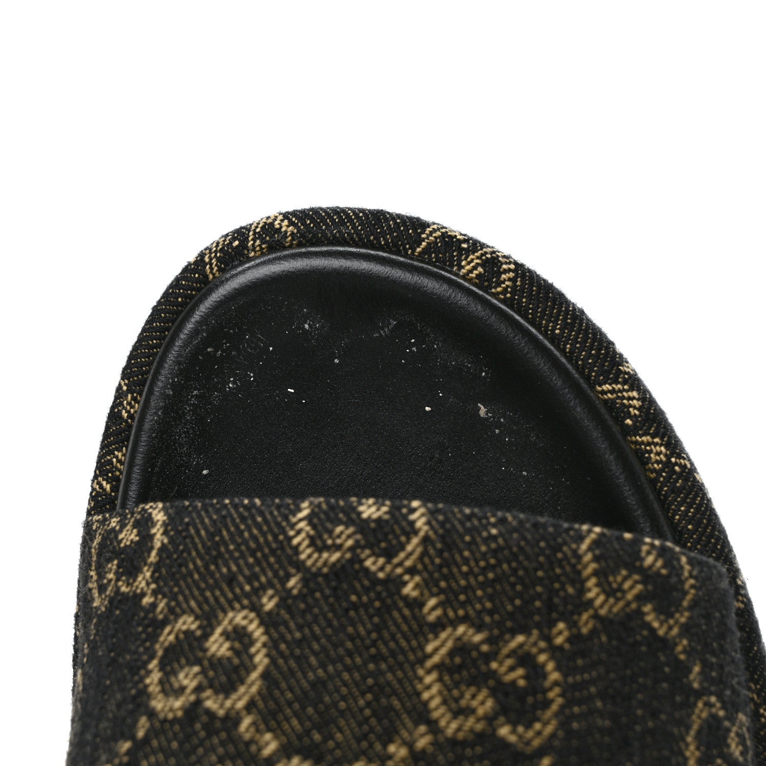 GUCCI GG柄 ブラックミュール サイズ38 Gucci Jacquard Black Denim GG Monogram Angelina Platform 55mm