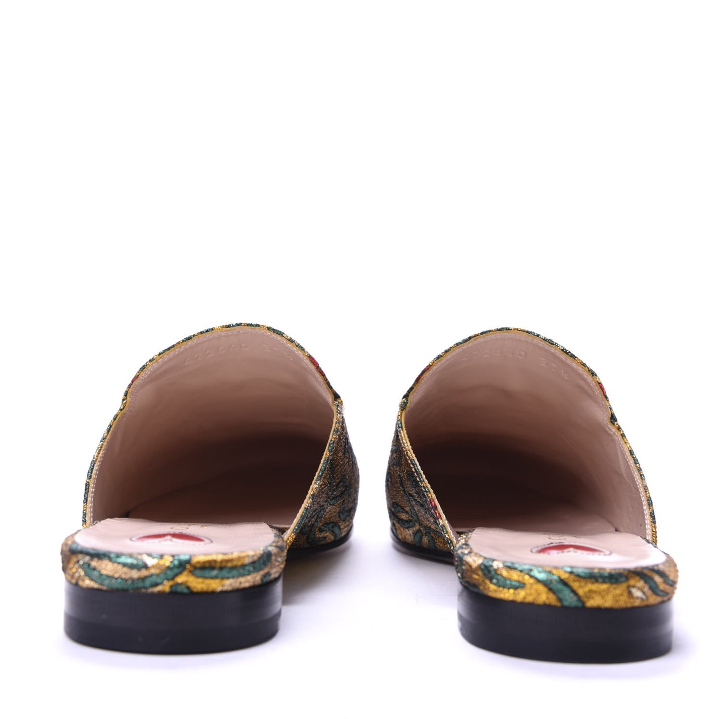 Iridescent Brocade Womens Princetown Slippers 37.5 Gold Multicolor