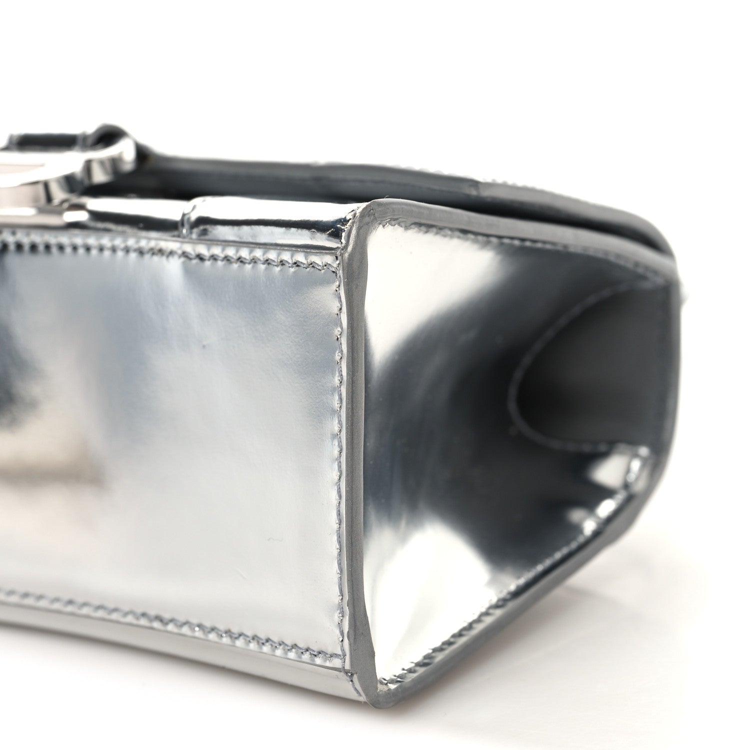 Balenciaga Metallic Calfskin Hourglass Top Handle Bag XS Silver 10 of 11