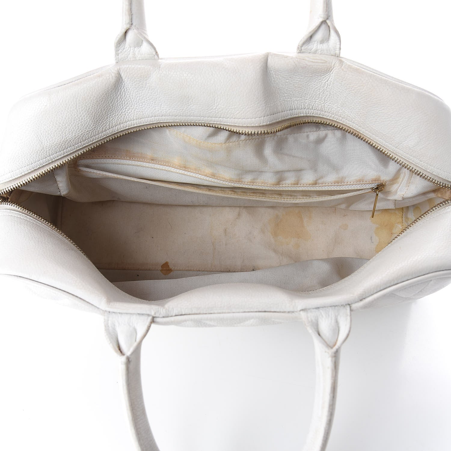 Chanel Caviar Quilted Large Bowler White 5 of 18