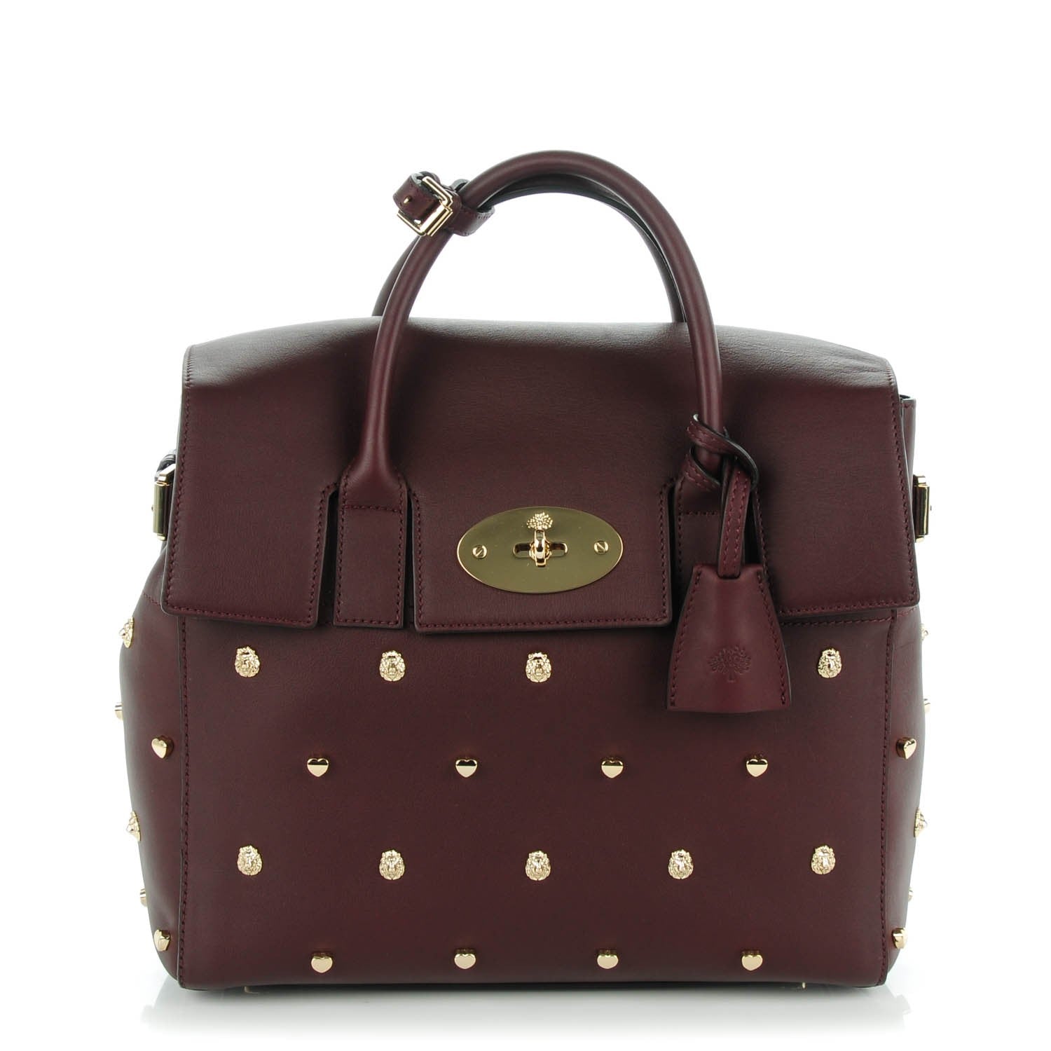 Mulberry Calfskin Studded Medium Cara Delevingne Convertible Satchel Oxblood 1 of 7
