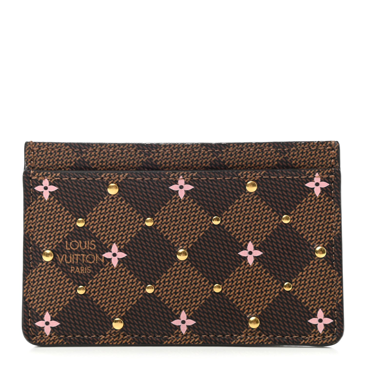 Louis Vuitton Damier Ebene Studded Card Holder 1 of 6