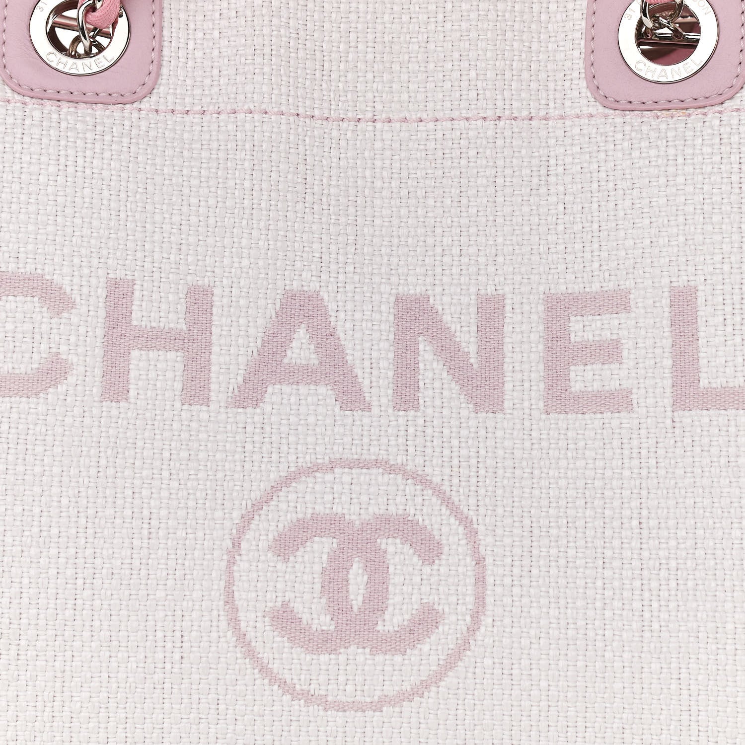 Chanel Woven Straw Raffia Small Deauville Tote Pink 8 of 11