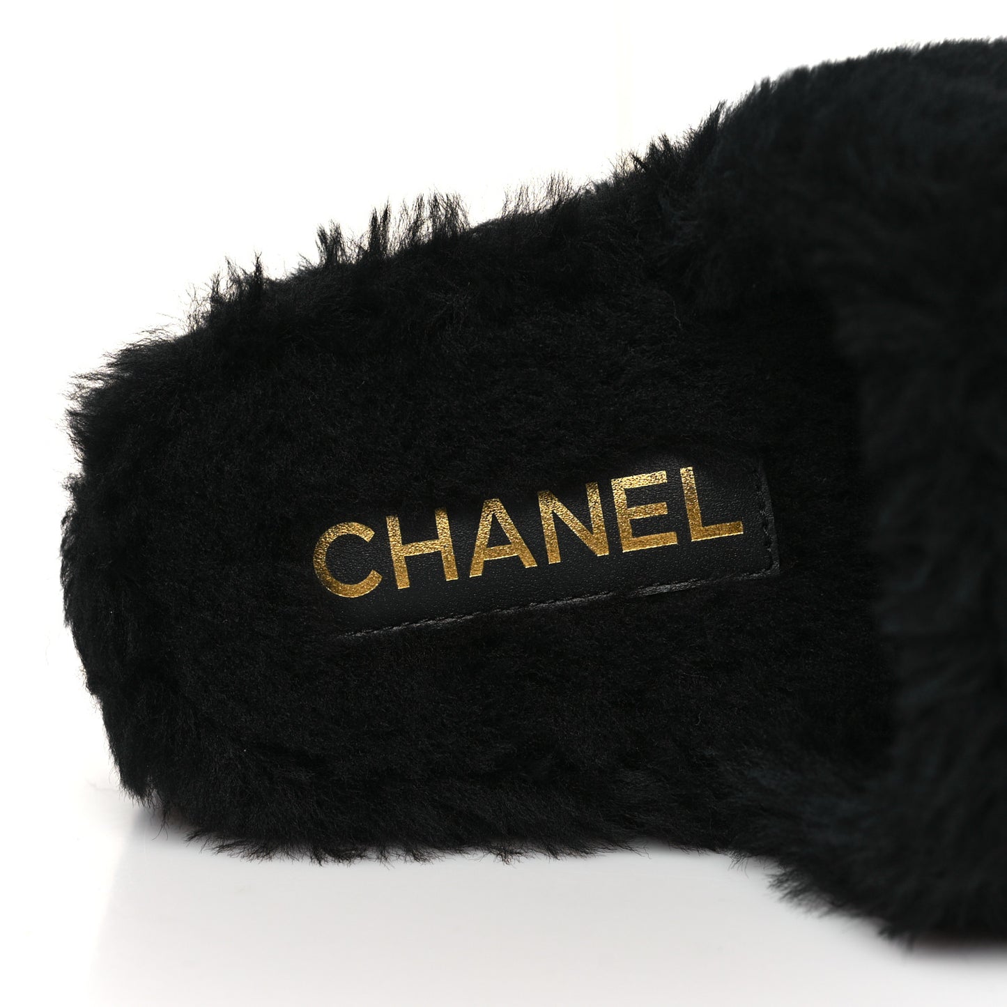 Shearling CC Flat Mules 37 Black