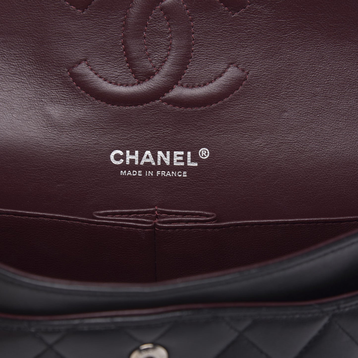 Lambskin Quilted Medium Double Flap Black