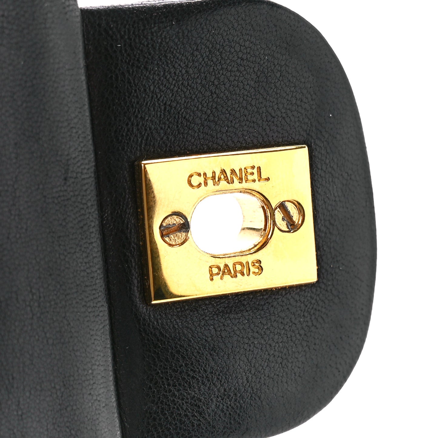 Lambskin Quilted Medium Double Flap Black