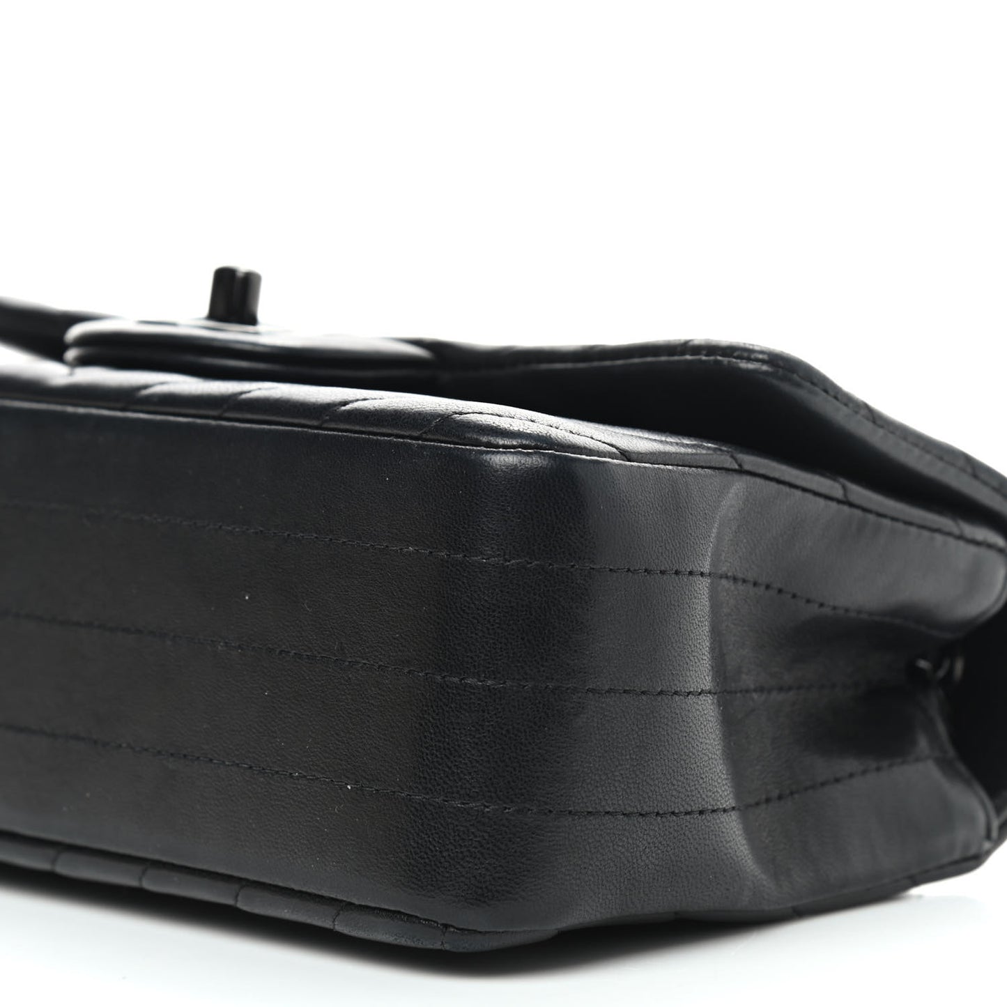 Lambskin Chevron Quilted Mini Rectangular Flap So Black