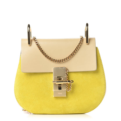 Chloe Suede Smooth Calfskin Mini Drew Shoulder Bag Cork Beige 1 of 9