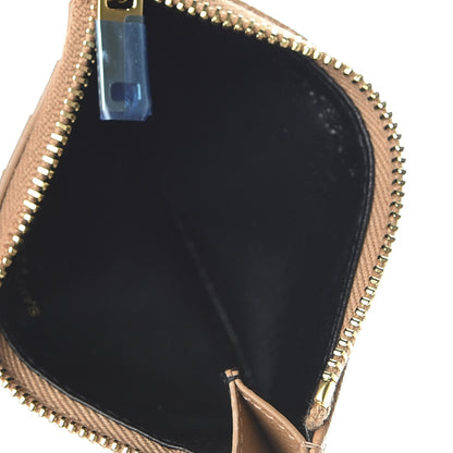 Saint Laurent Grain De Poudre Matelasse Chevron Monogram Fragments Zippered Card Case Cork 5 of 8