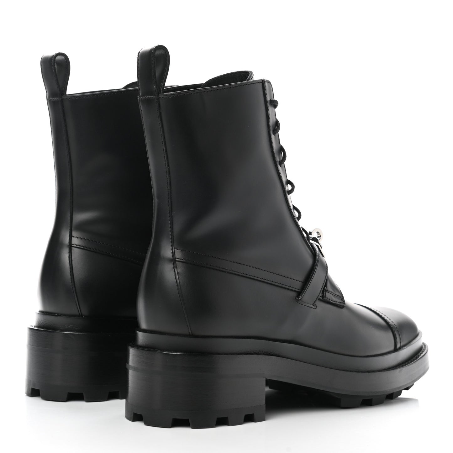 Glossed Calfskin Funk Ankle Boots 38 Black