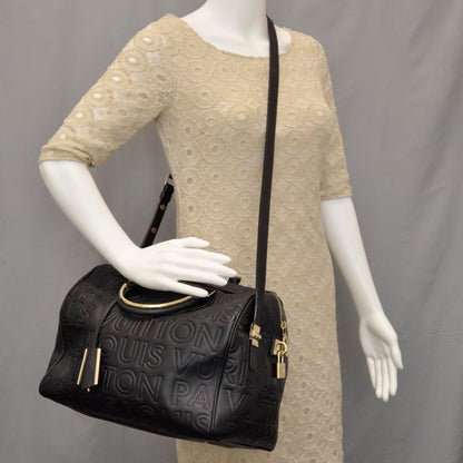 Louis Vuitton Calfskin Embossed Speedy Cube 30 Black 2 of 9
