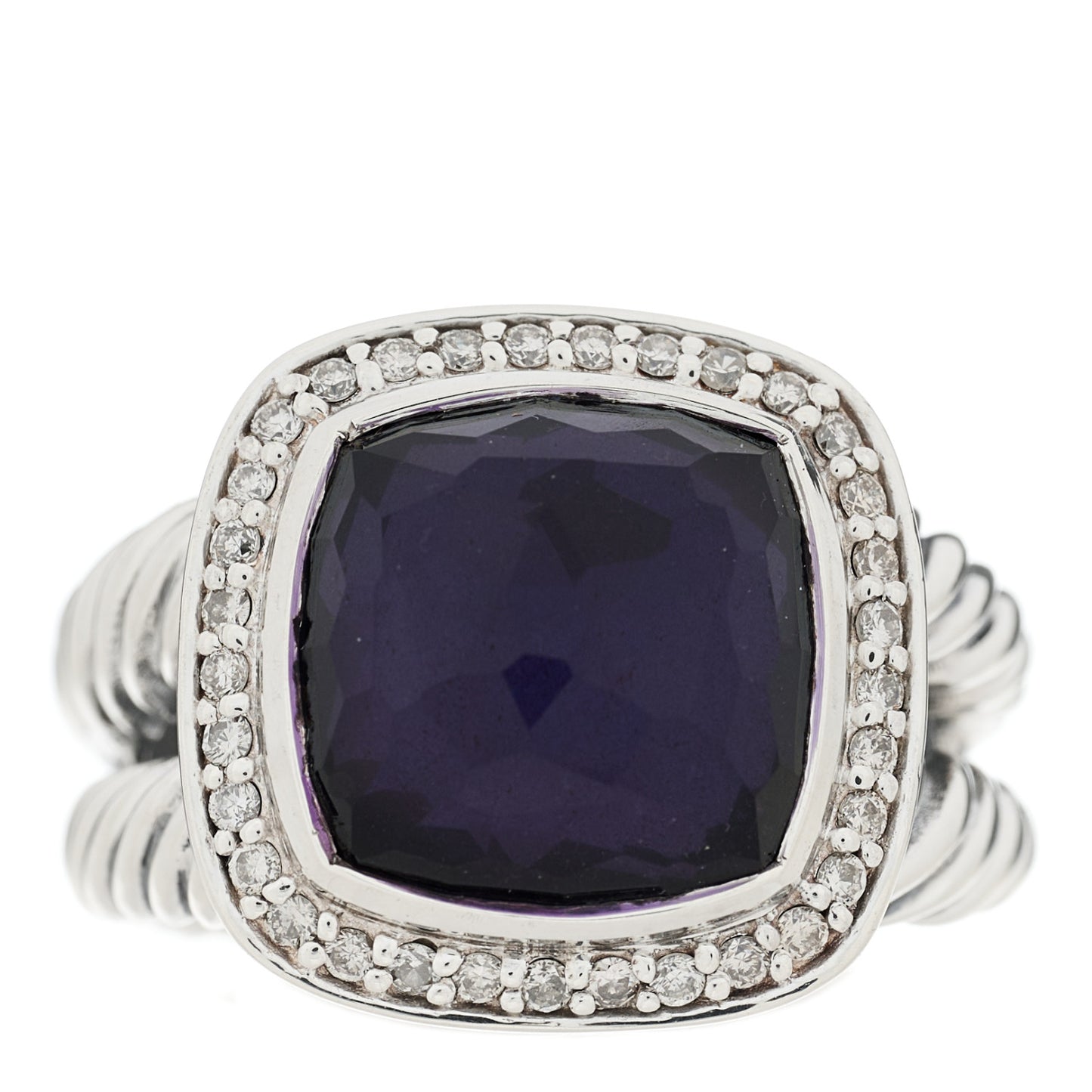 Sterling Silver Diamond Black Orchid 11mm Albion Ring 55 7.25