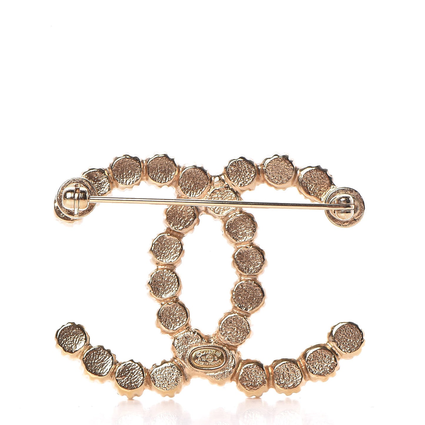 Pearl CC Brooch Gold