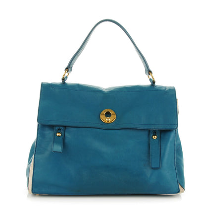 Saint Laurent Calfskin Canvas Medium Muse Two Turquoise 1 of 8