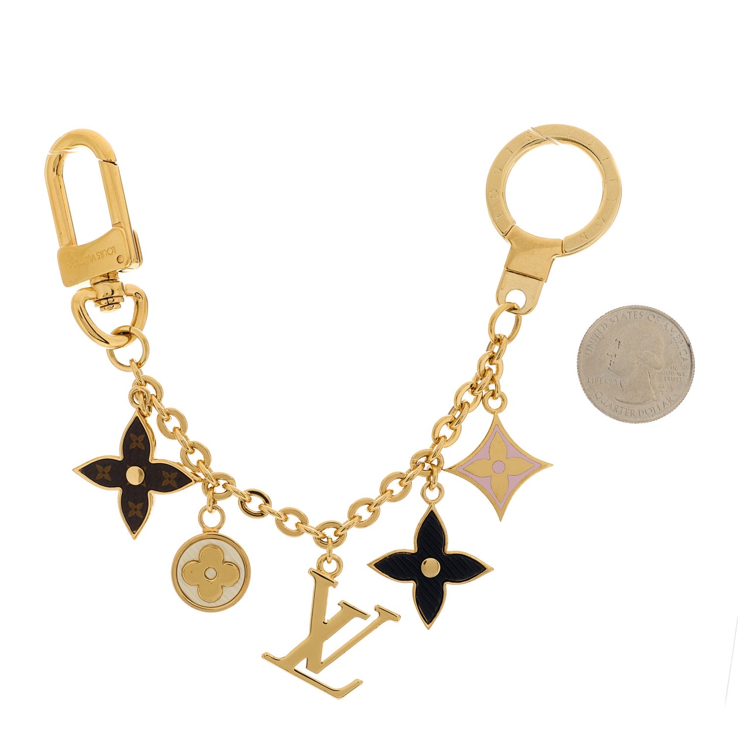 Monogram Spring Street Bag Charm Key Holder Gold