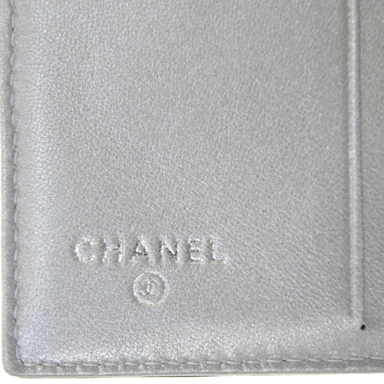 Chanel Leather Camellia Embossed Bi-Fold Wallet Black 8 of 10