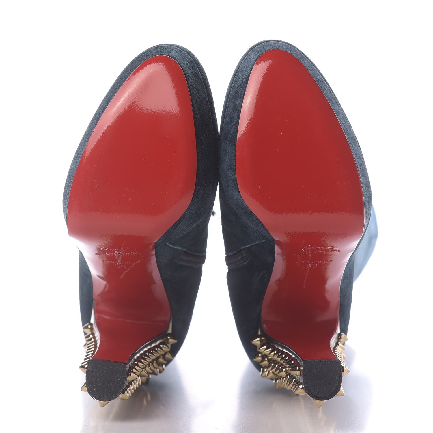 Christian Louboutin Suede Specchio Taclou Botta 140 Knee Boots 36 Blue 6 of 9