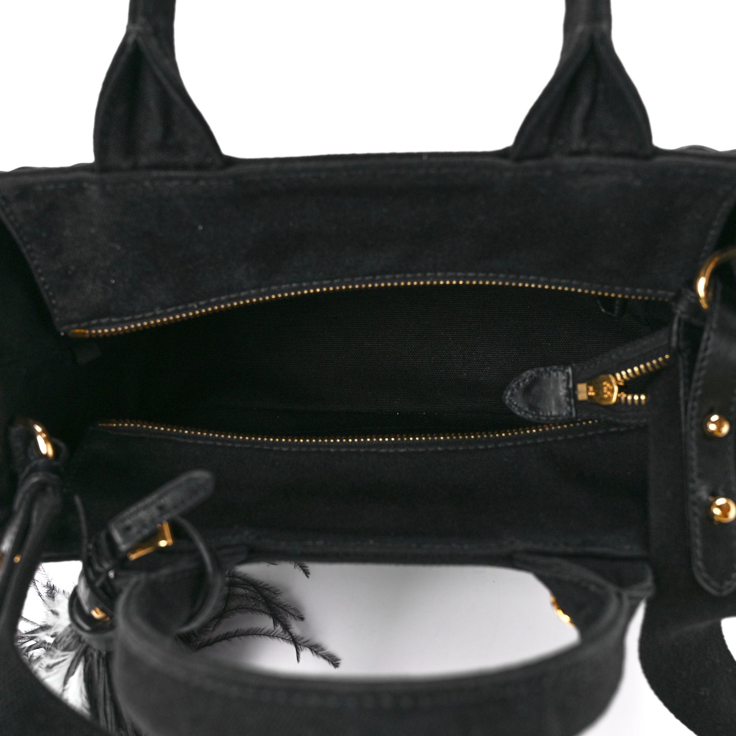 Wicker Canvas Shoulder Bag Black