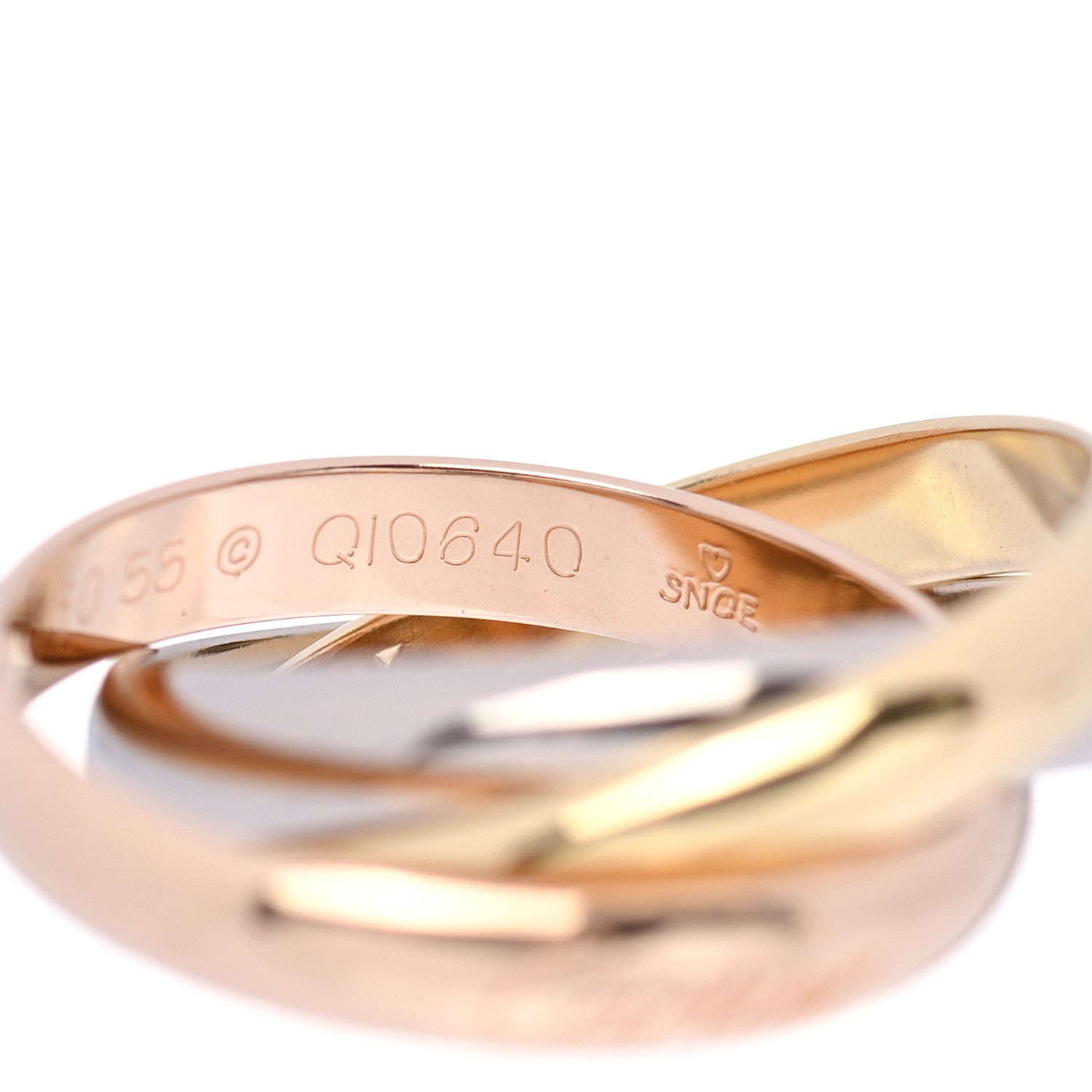 Cartier 18K Pink Yellow White Gold Classic Trinity Ring 54 7 5 of 6