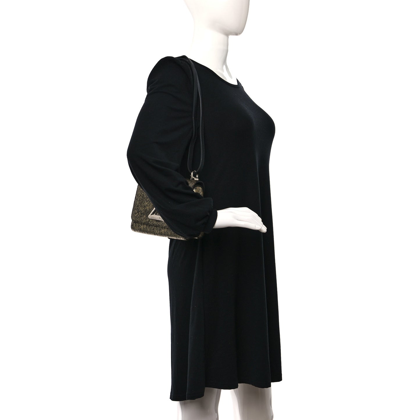 Epi Chevron Printed Twist Shoulder Bag PM Gold