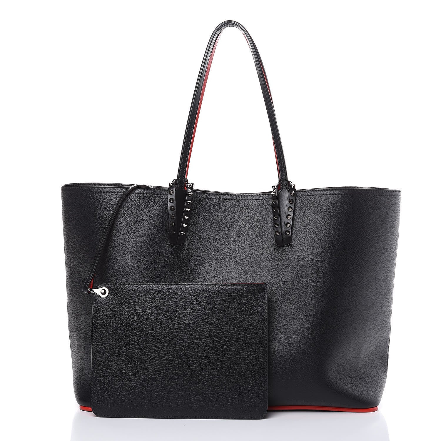 Christian Louboutin Calfskin Spikes East West Cabata Tote Black 3 of 17