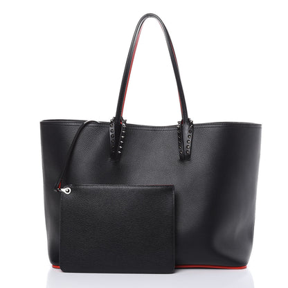 Christian Louboutin Calfskin Spikes East West Cabata Tote Black 3 of 17