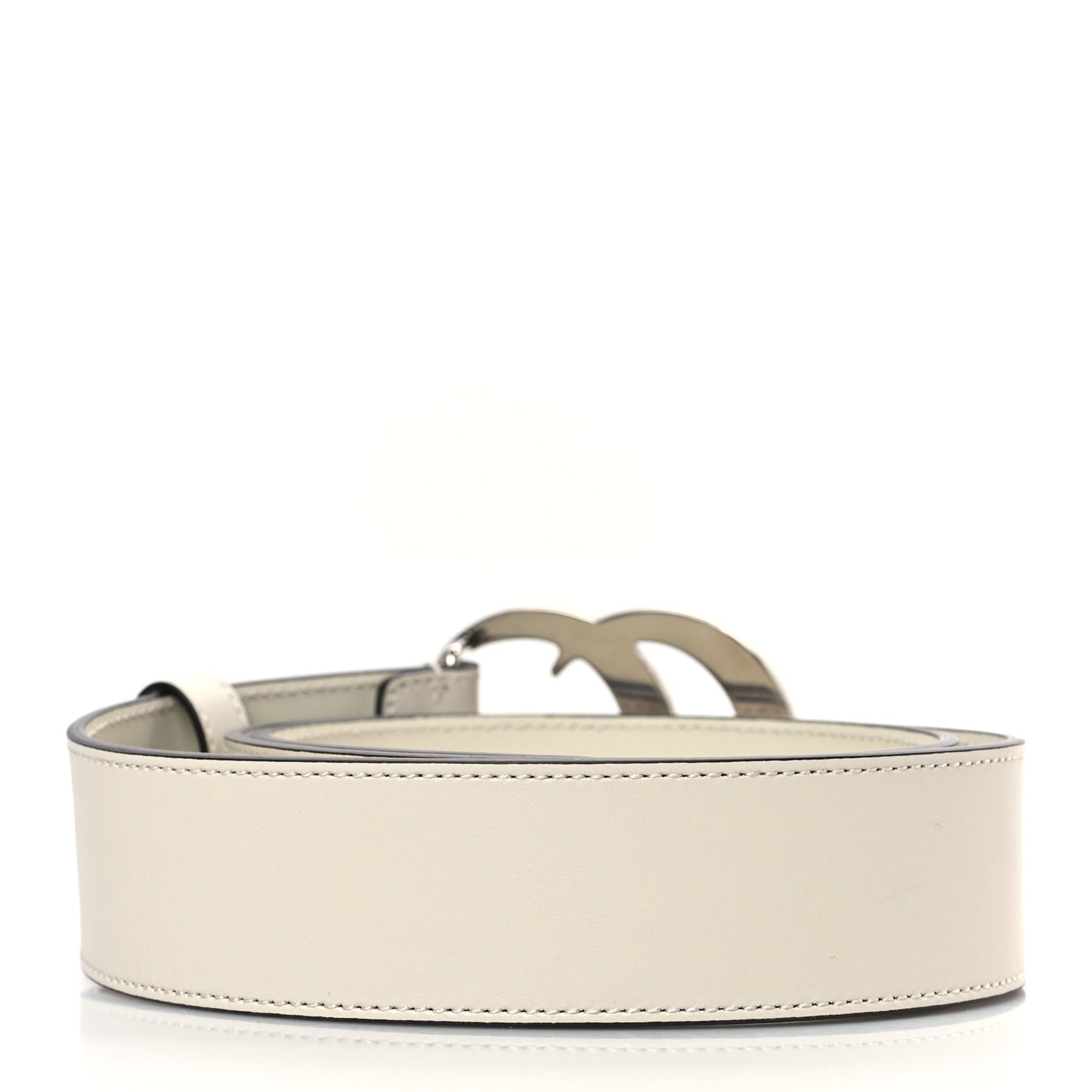 Plutone Calfskin Palladium Double G 40mm Belt 85 34 Mystic White