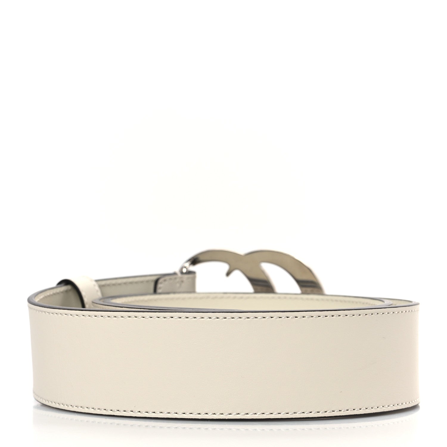 Gucci Plutone Calfskin Palladium Double G 40mm Belt 85 34 Mystic White 2 of 4