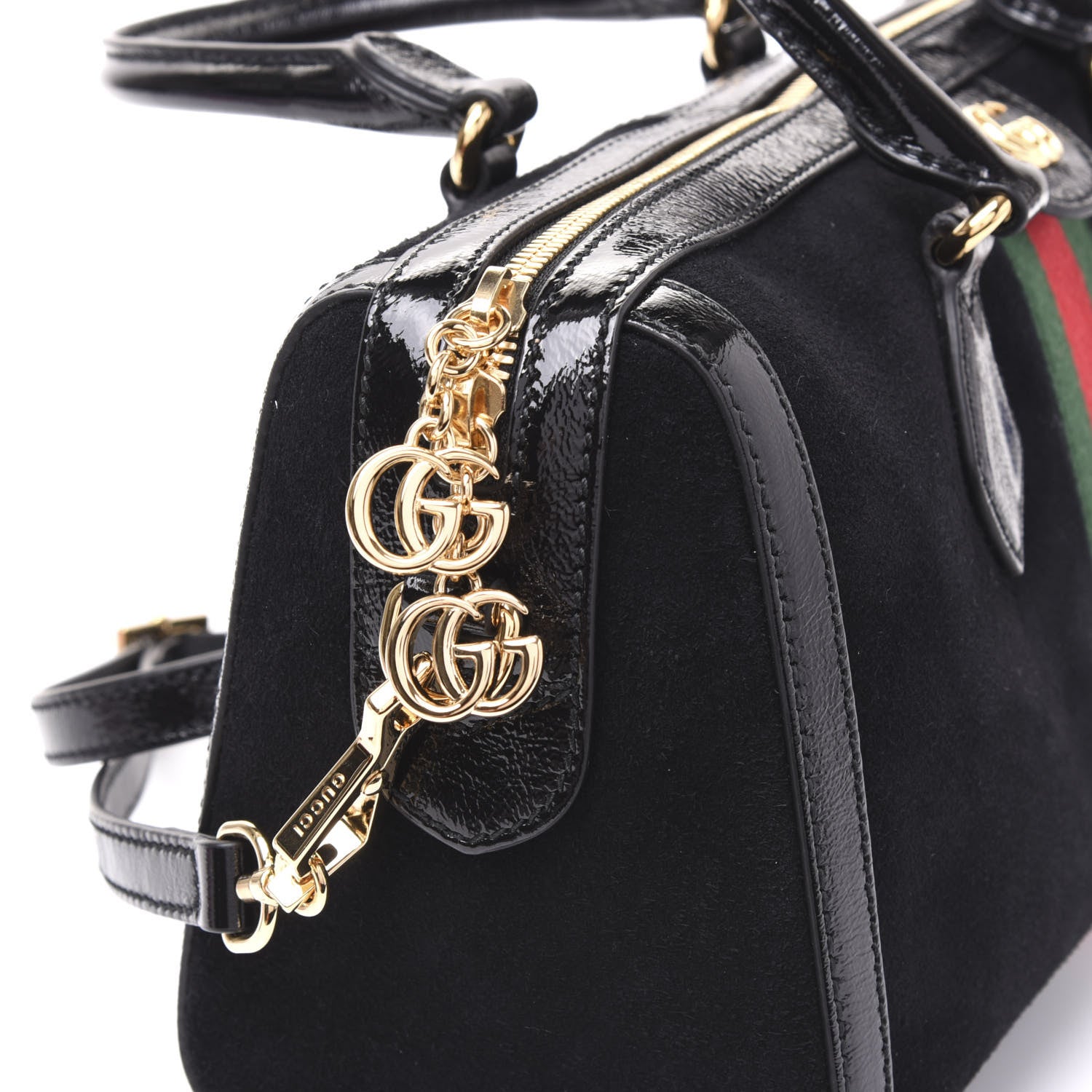 Gucci Suede Patent GG Web Medium Ophidia Boston Black 10 of 10
