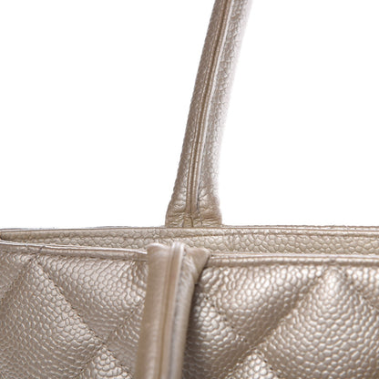 Chanel Caviar Quilted Medallion Tote Pearl 20 of 21