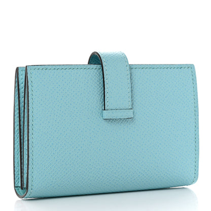 Hermes Epsom Bearn Card Holder Wallet Bleu Atoll 3 of 8